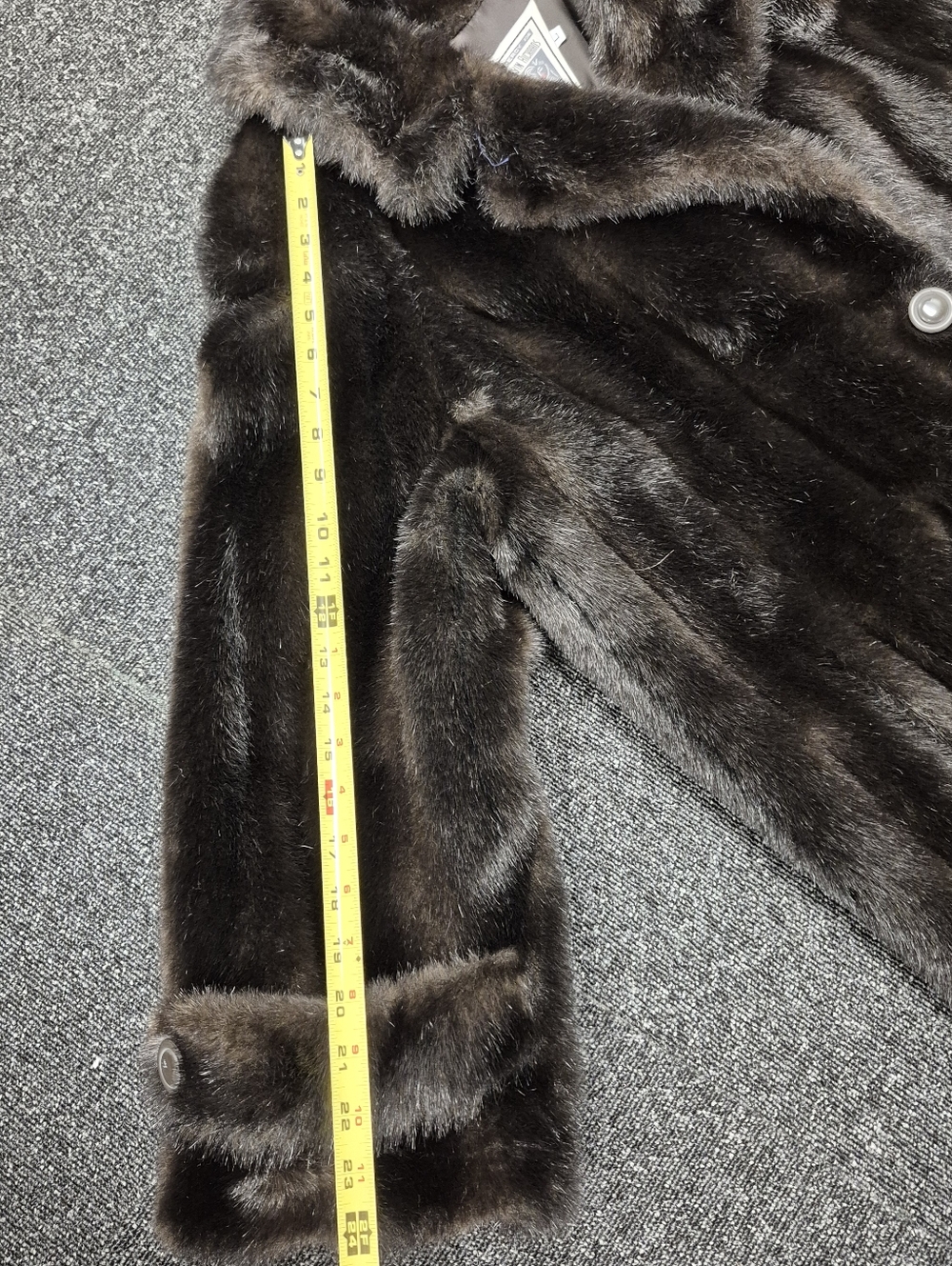 Vtg J. Percy Marvin Richards Faux Fur Coat Long Mink Style Brown Large USA - Picture 8 of 9